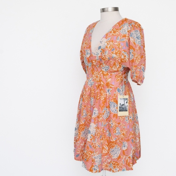 Trovata Birds of Paradis -  Gia Cotton Puff Sleeve Dress. - Picture 11 of 14